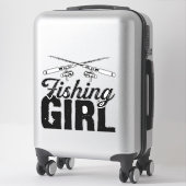 フィッシャーマンガール魚釣り魚釣り魚釣り シール (スーツケース)