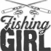 フィッシャーマンガール魚釣り魚釣り魚釣り シール (正面)