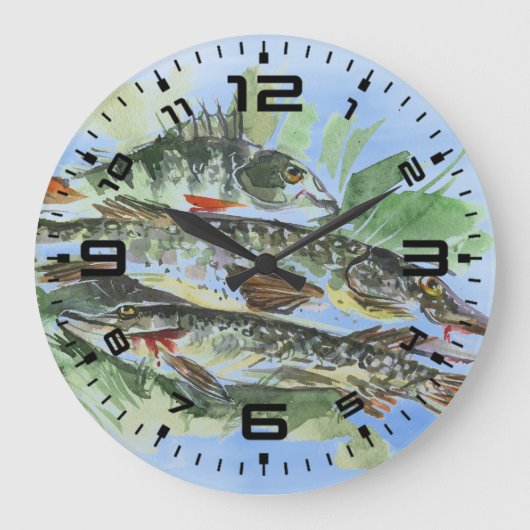 フィッシャーマンケーブコテージアクリルウォールクロック ラージ壁時計 (正面)