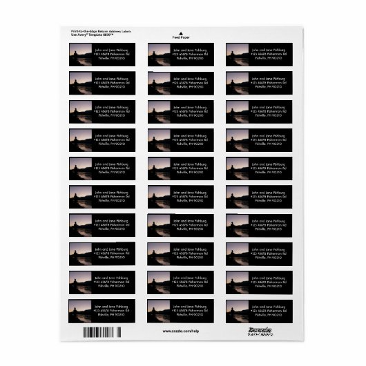 フィッシャーマンシルエット魚釣りアットサンダウン ラベル (フルシート)