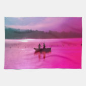 フィッシャーマンシーンレッド キッチンタオル (横)