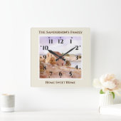 フィッシャーマンズハウスノルウェーコーストウォーターカラー スクエア壁時計 (ホーム)