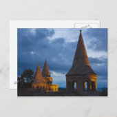 フィッシャーマンズバスティオンキャッスルヒルの夜景 ポストカード (正面/裏面)