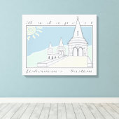 フィッシャーマンズバスティオン、ブダペスト、ハンガリー、マジャール キャンバスプリント (インサイチュ (ウッドフロア))