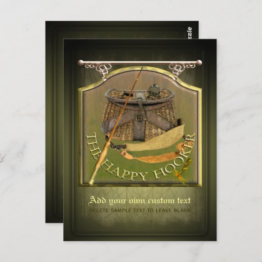 フィッシャーマンズパブおもしろいサイン ポストカード (正面/裏面)