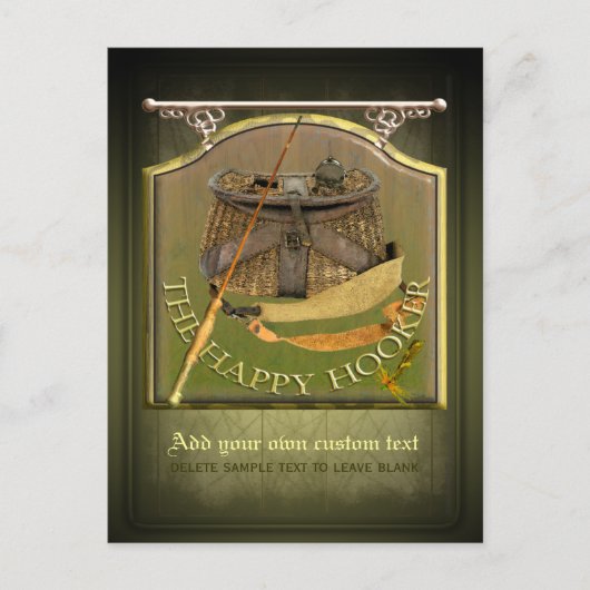 フィッシャーマンズパブおもしろいサイン ポストカード (正面)