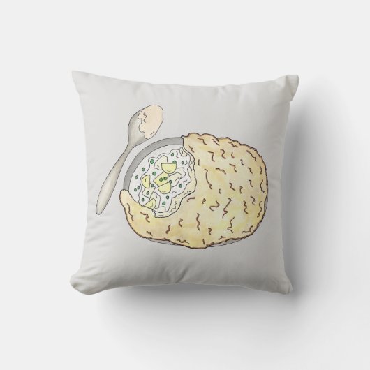 フィッシャーマンズフィッシュパイUKブリティッシュ・パブ・フード・キュイジーヌ クッション (正面)