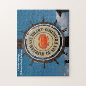 フィッシャーマンズワーフカリフォルニア。クリスマスの挨拶 ジグソーパズル (縦)