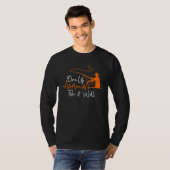 フィッシャーマンハートビート魚釣りデザイン Tシャツ (正面フル)
