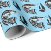 フィッシャーマンパイク魚釣りフィッシュオン ラッピングペーパー (ロールコーナー)