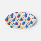 フィッシャーマンボーイ誕生日フィッシュパターンカワイイ ペーパープレート (アングル)