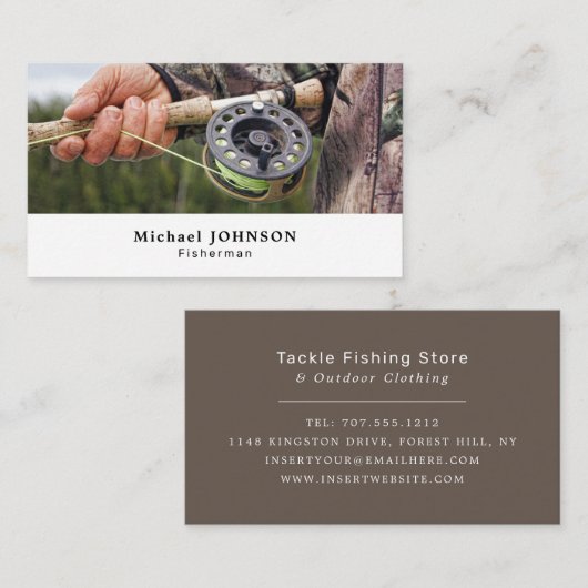 フィッシャーマンポートレートフィッシャーマン魚釣りタックルストア 名刺 (正面/裏面)