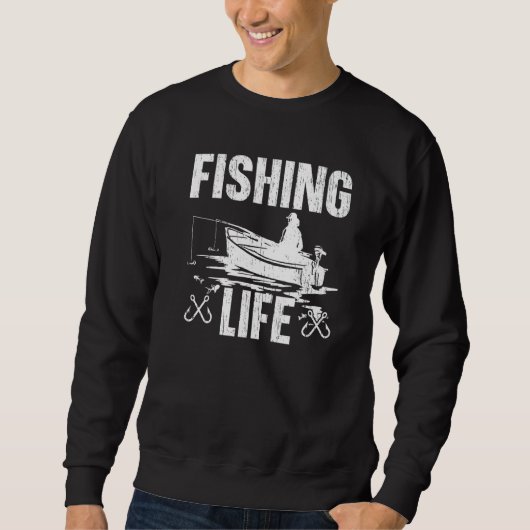 フィッシャーマンライフ魚釣り スウェットシャツ (正面)
