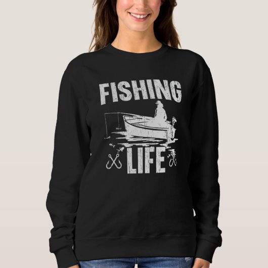 フィッシャーマンライフ魚釣り スウェットシャツ (正面)