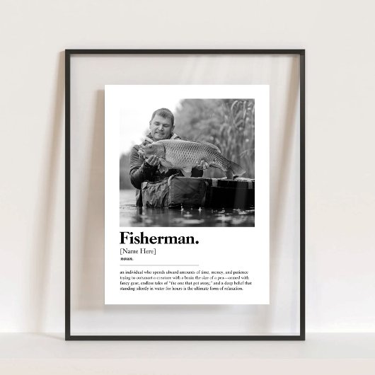 フィッシャーマン辞書の定義と写真カスタム付き アクリルサイン