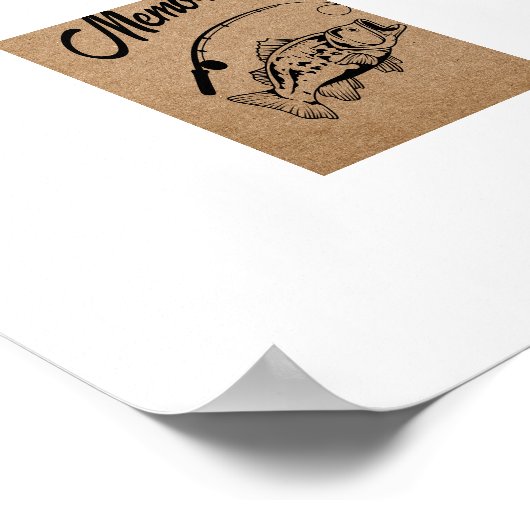 フィッシャーマン魚釣りメモリーズファーザーズデイ魚釣り ポスター (角)