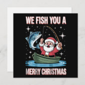 フィッシャーマン フィッシング サンタ クリスマスをお祈りします シーズンカード (正面/裏面)