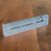 フィッシャーマン、魚釣りパーソナライズされた名アクリル デスクネームプレート (側面)