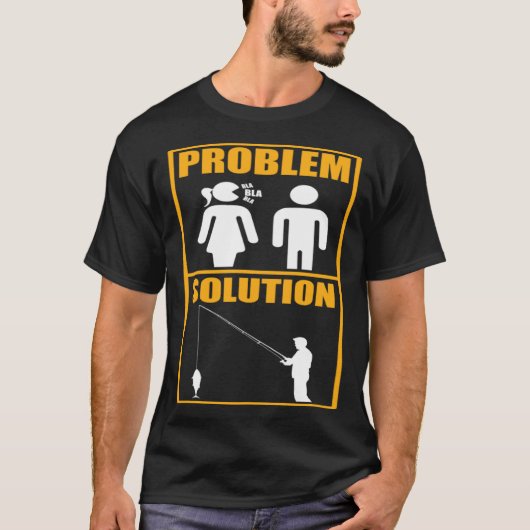 フィッシャー問題解決法魚釣り漁師 Tシャツ (正面)