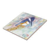 フィッシャー王、カワセミの水彩画 タイル (側面)