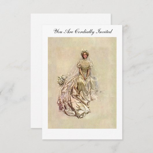 フィッシャー1902のアメリカ人の女の子の~の美しい花嫁 招待状 (正面/裏面)