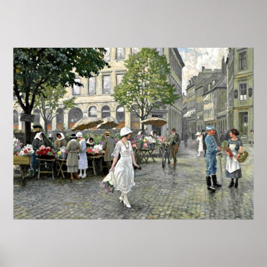 フィッシャー – コペンハーゲンのHojbro Pladsでの市場の日 ポスター (正面)