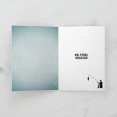 フィッシャー＆フィッシュをテーマにした男性の誕生日またはお祝い カード (内部)