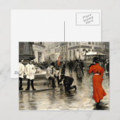 フィッシャー – 赤の女性 ポストカード (正面/裏面)