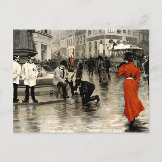 フィッシャー – 赤の女性 ポストカード (正面)