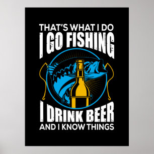フィッシャーI行く魚釣りビール飲む ポスター