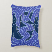 フィッシュはっきりしたスイミング海ブルー魚釣り アクセントクッション (裏面(縦))