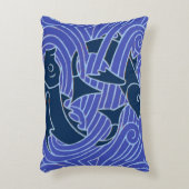 フィッシュはっきりしたスイミング海ブルー魚釣り アクセントクッション (正面(垂直))