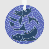 フィッシュはっきりしたスイミング海ブルー魚釣り オーナメント (裏面)