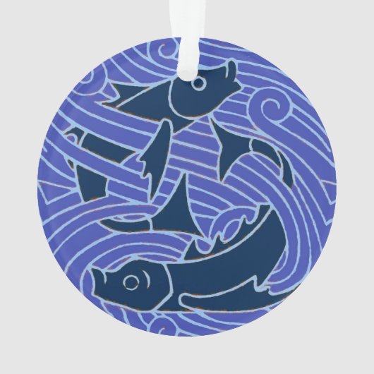 フィッシュはっきりしたスイミング海ブルー魚釣り オーナメント (裏面)