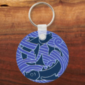 フィッシュはっきりしたスイミング海ブルー魚釣り キーホルダー (正面)