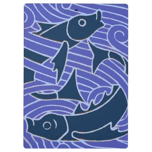 フィッシュはっきりしたスイミング海ブルー魚釣り クリップボード (裏面)