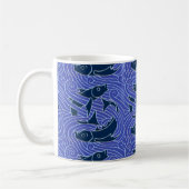 フィッシュはっきりしたスイミング海ブルー魚釣り コーヒーマグカップ (左)