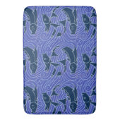 フィッシュはっきりしたスイミング海ブルー魚釣り バスマット (正面縦)