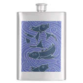 フィッシュはっきりしたスイミング海ブルー魚釣り フラスク (正面)