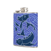 フィッシュはっきりしたスイミング海ブルー魚釣り フラスク (左)