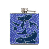 フィッシュはっきりしたスイミング海ブルー魚釣り フラスク (裏面)