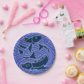 フィッシュはっきりしたスイミング海ブルー魚釣り ペーパープレート (パーティー)