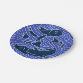 フィッシュはっきりしたスイミング海ブルー魚釣り ペーパープレート (アングル)