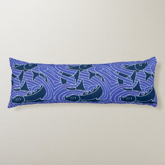 フィッシュはっきりしたスイミング海ブルー魚釣り ボディピロー (正面)