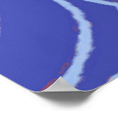 フィッシュはっきりしたスイミング海ブルー魚釣り ポスター (角)