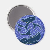 フィッシュはっきりしたスイミング海ブルー魚釣り マグネット (正面/裏面)