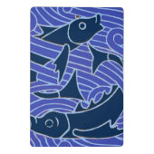 フィッシュはっきりしたスイミング海ブルー魚釣り ミニクリップボード (裏面)