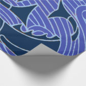 フィッシュはっきりしたスイミング海ブルー魚釣り ラッピングペーパー (角)