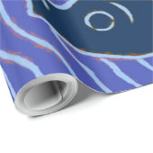 フィッシュはっきりしたスイミング海ブルー魚釣り ラッピングペーパー (ロールコーナー)