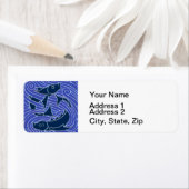 フィッシュはっきりしたスイミング海ブルー魚釣り ラベル (インサイチュ)